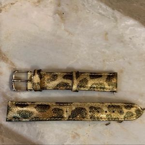 Michele Animal Print Band, Genuine Leather. 16mm